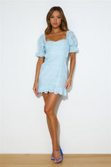 Soft And Gentle Mini Dress Blue